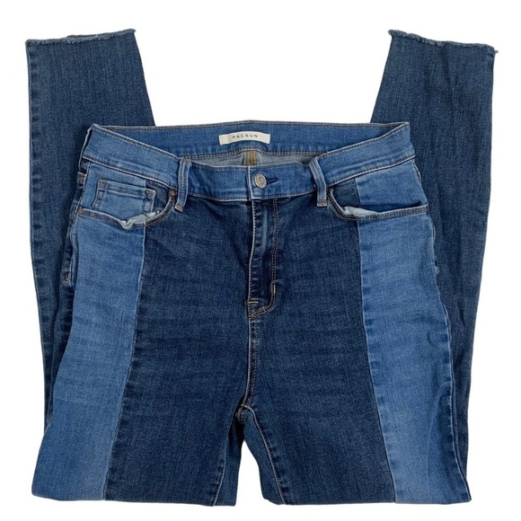 PacSun Two Toned High Rise Raw Hem Skinny Jeggings - Picture 4 of 15